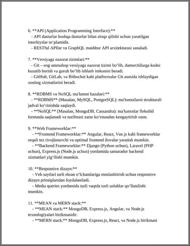 WEB DASTURLASHGA ASOSLANGAN AMALIY TIZIMLAR 4