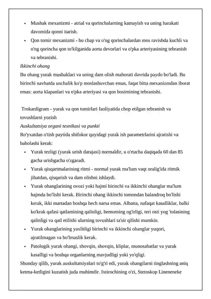 Yurak auskultatsiyasini aniqlash 4