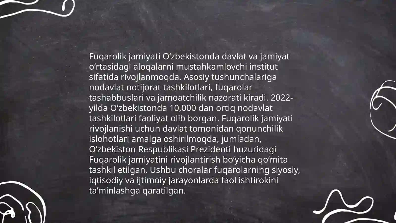 Fuqarolik jamiyati va uning asosiy tushunchalari Oʻzbekistonda 4