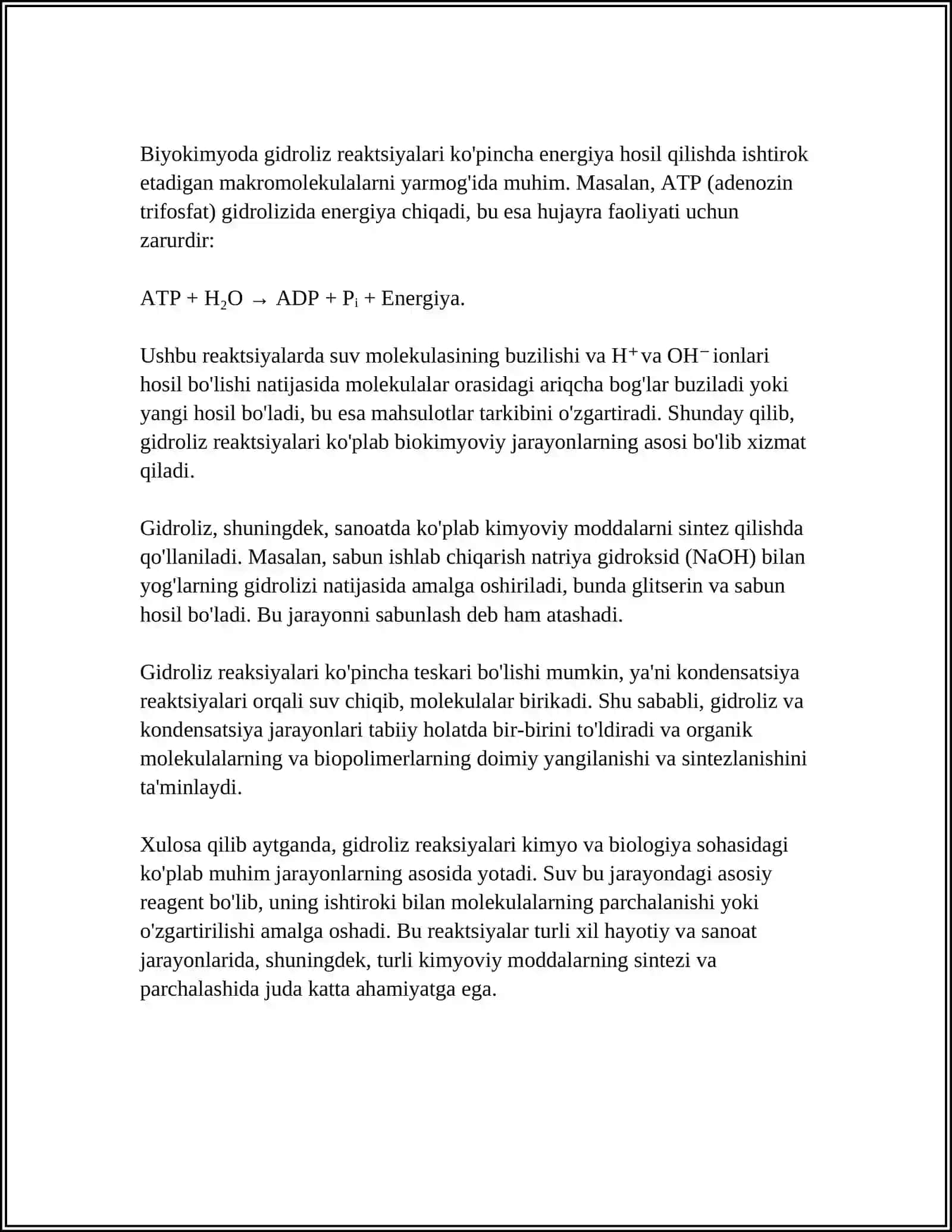 GIDRОLIZ RЕAKSIYASI MUVОZANATIGA TA’SIR ETUVCHI ОMILLAR. ERUVCHANLIK KO‘PAYTMASI 4