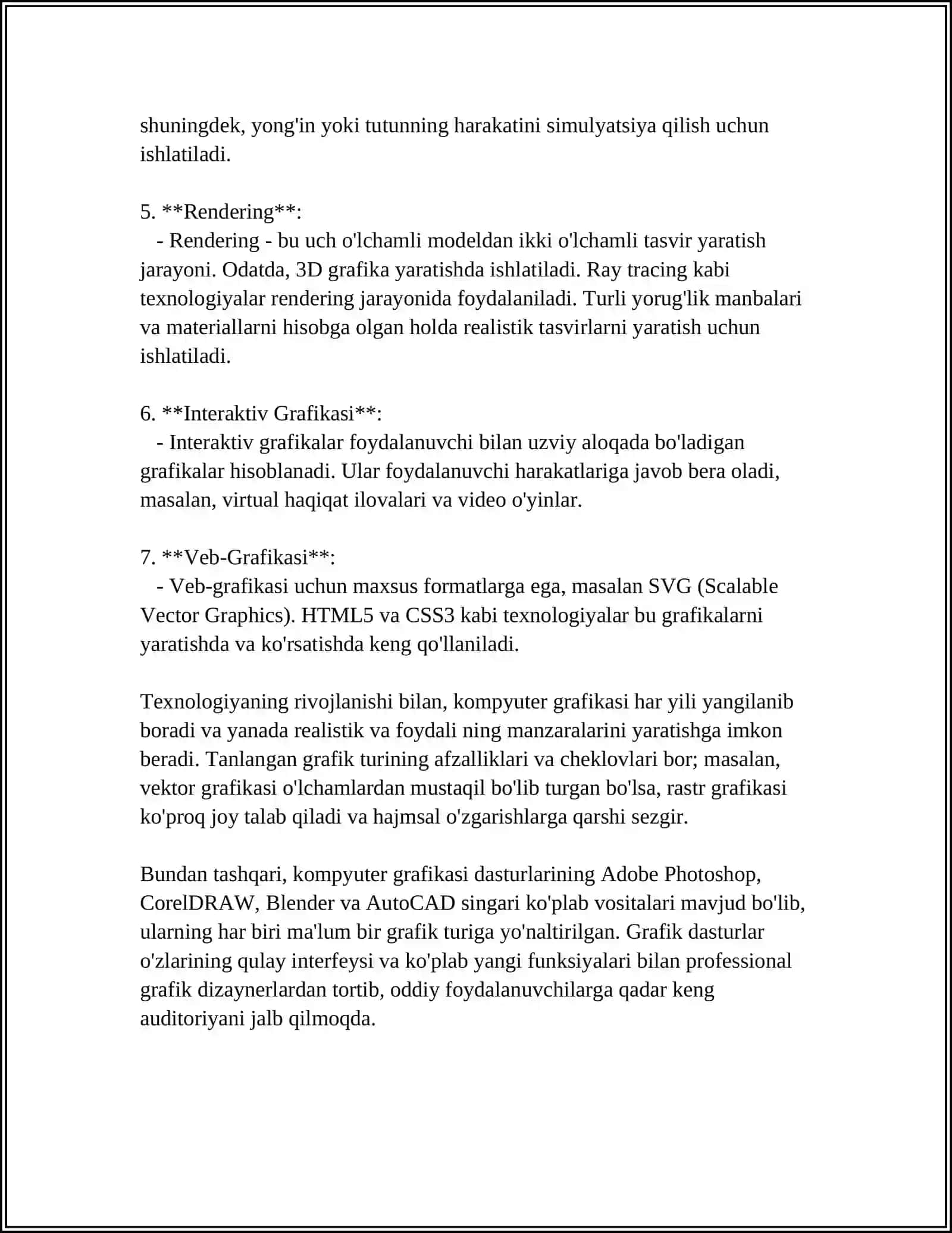 KOMPYUTER GRAFIKASINING DASTURIY TA'MINOTI 4