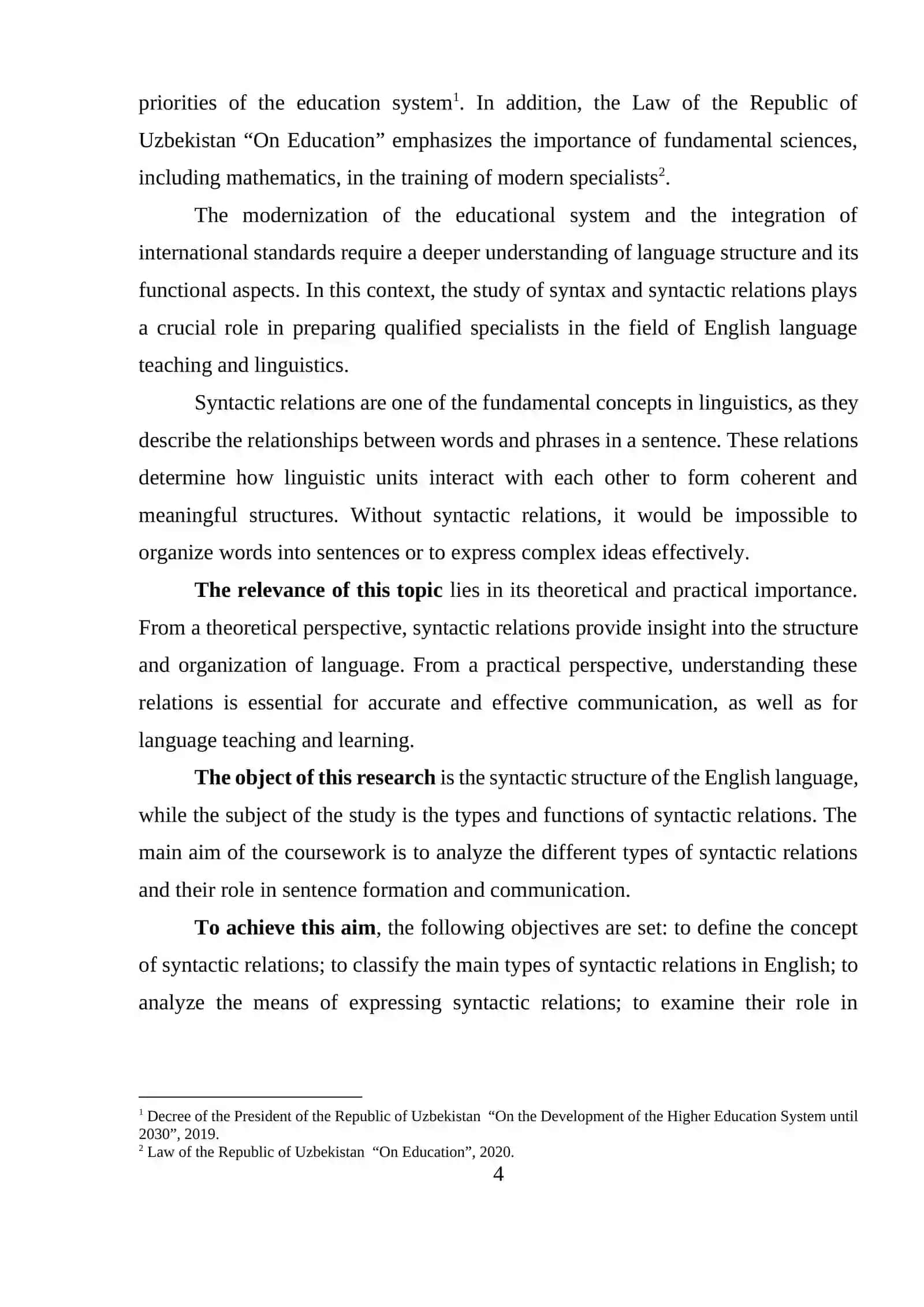 Types of Syntactic Relations 4