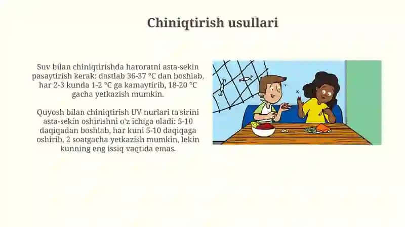 Organizimni chiniqtirish usullari 4