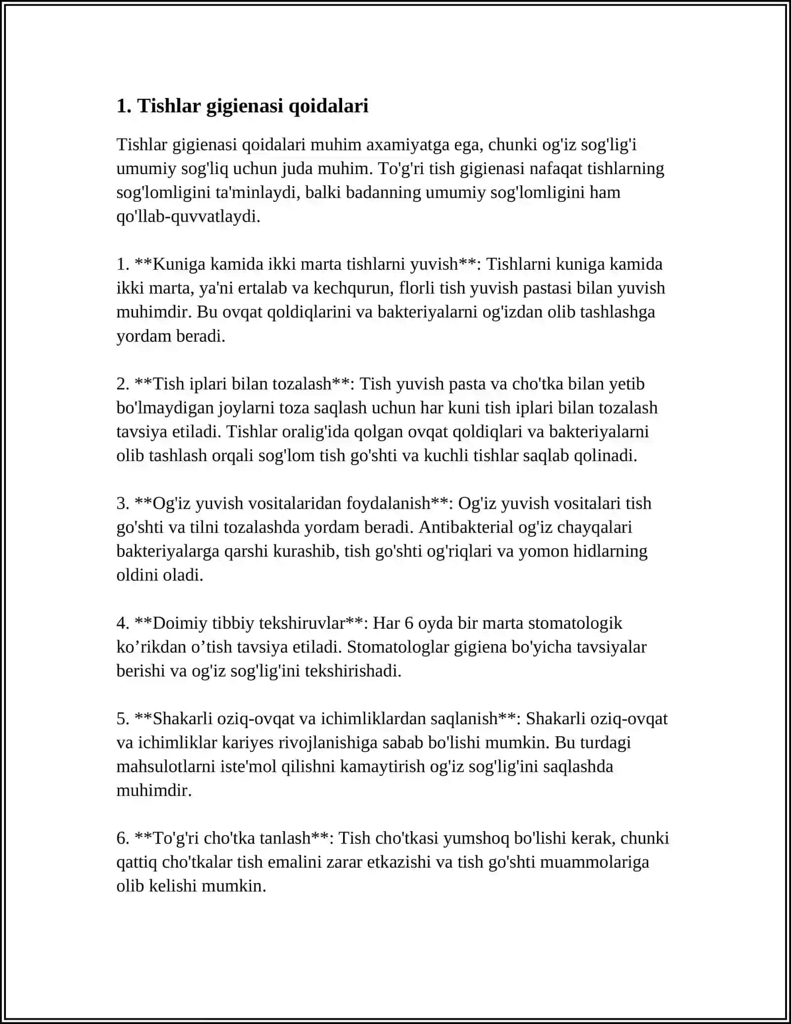 OG'IZ BO'SHLIG'I SHAXSIY GIGIENASI QOIDALARI. USULLARI VA VOSITALARI 4