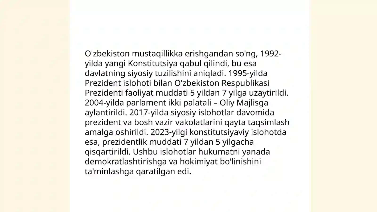 Prezidentlik institutining O'zbekistonda yaratilishi 4