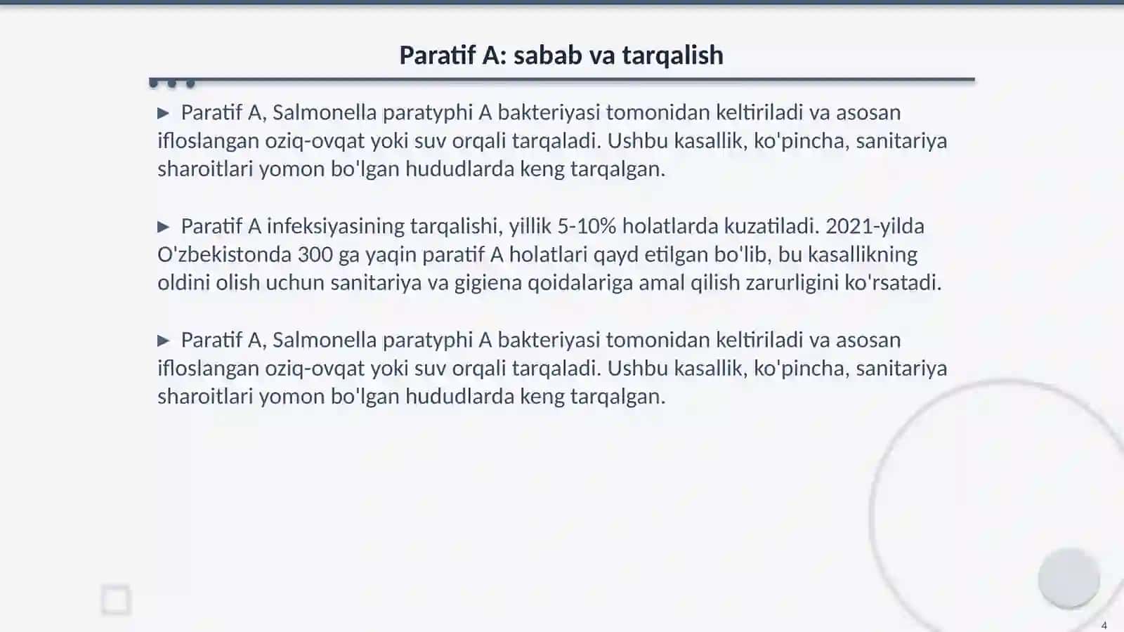 Ich terlama.Paratif A va B etiologiyasi 4