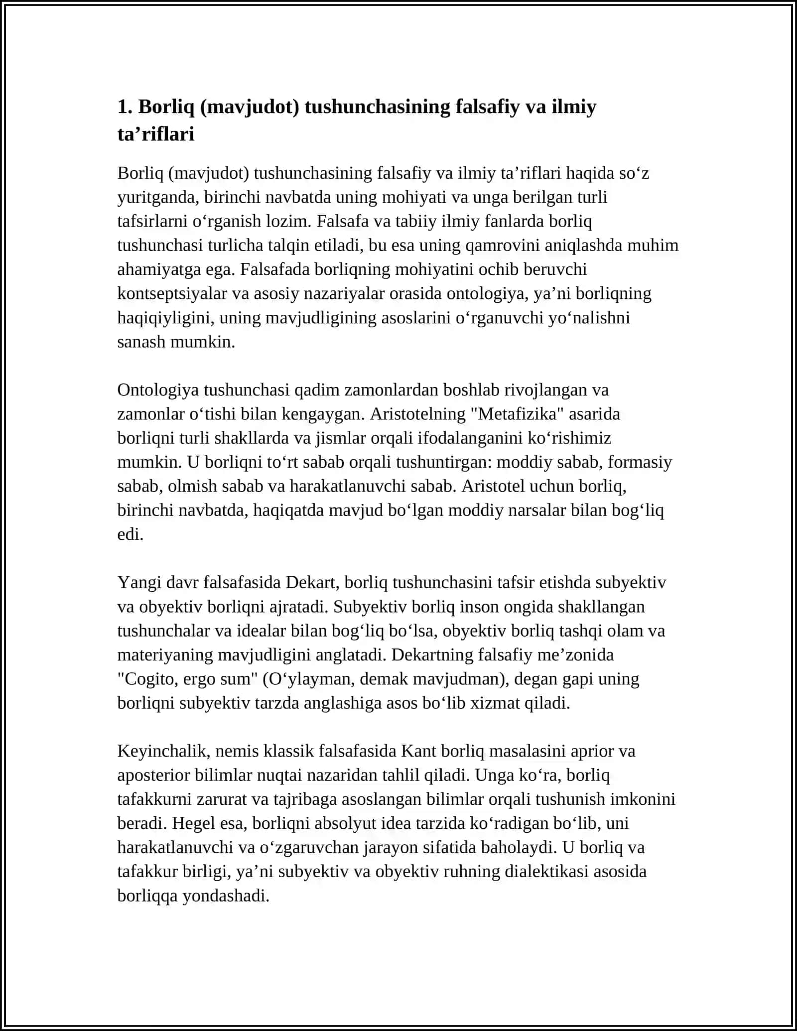 FALSAFA VA TABIIY ILMIY FANLARDA BORLIQNING MOHIYATIGA OID KONSEPSIYALAR 4