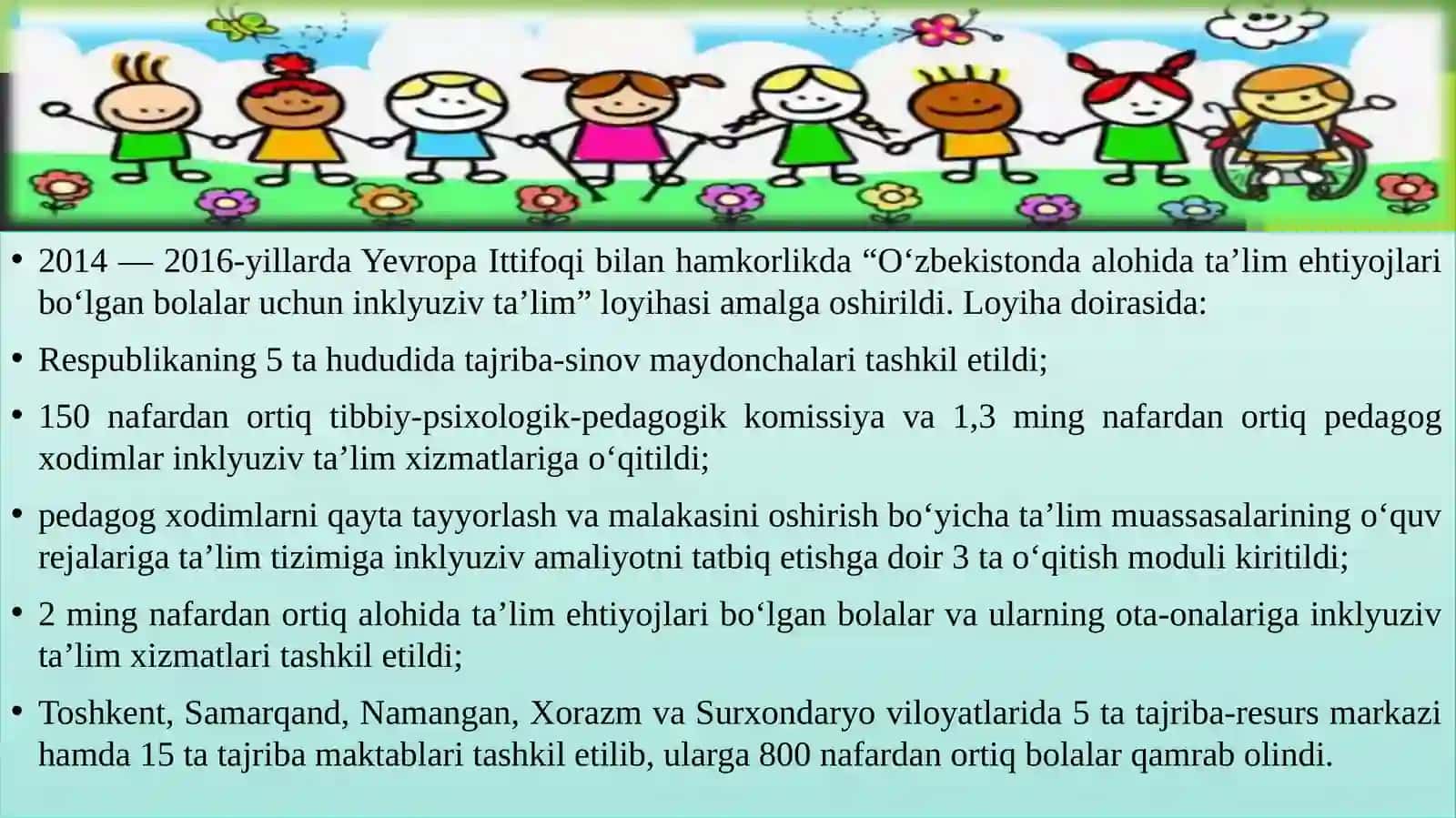 Umumta’lim maktablarida inkluziv ta’lim chiqilgan bola larni o‘qitish bo‘yicha pedagogik jarayonni tashkil etish yo‘llari 4