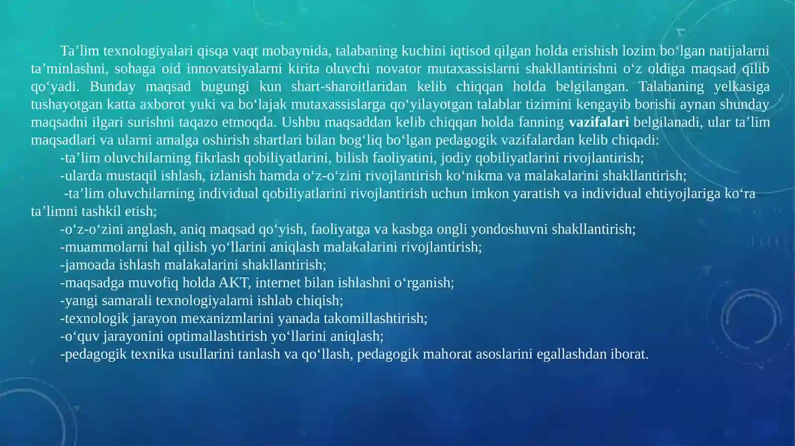 BOSHLANG‘ICH SINFLARDA AXBOROTTEXNOLOGIYASI fanidanma‘ruzamashg’ulotlari 4