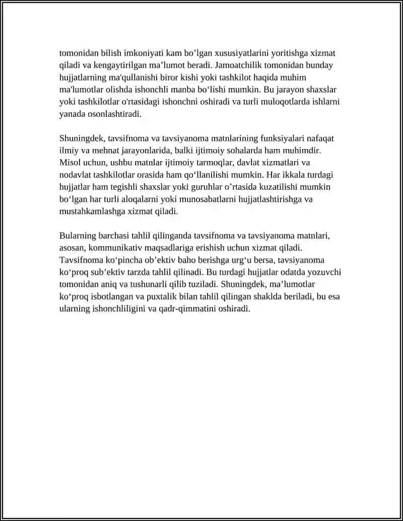 TAVSIFNOMA VA TAVSIYANOMA MATNLARNING ÕZIGA XOSLIKLARI 4