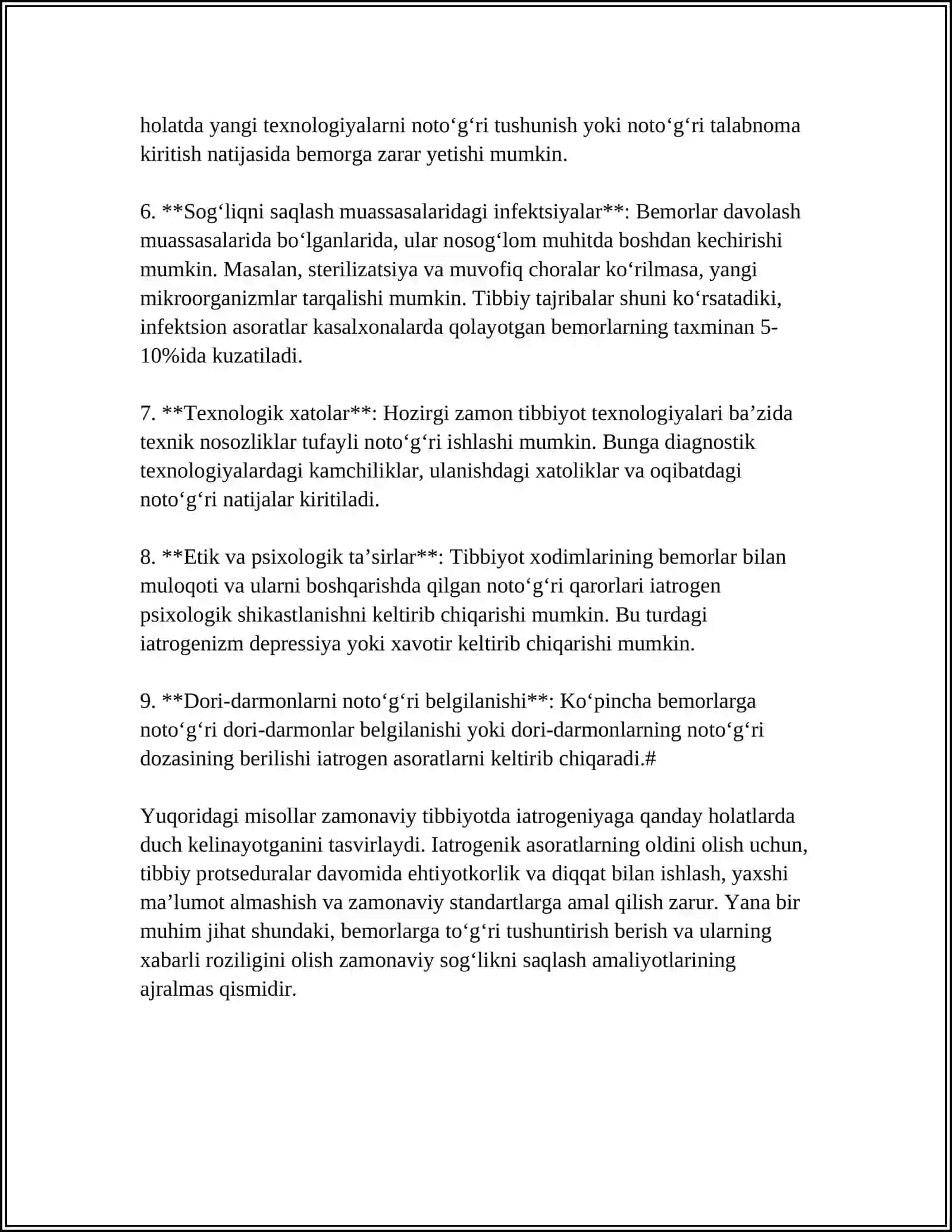 HOZIRGI ZAMON TIBBIYOTIDA YATROGENIYA MUAMMOLARI 4