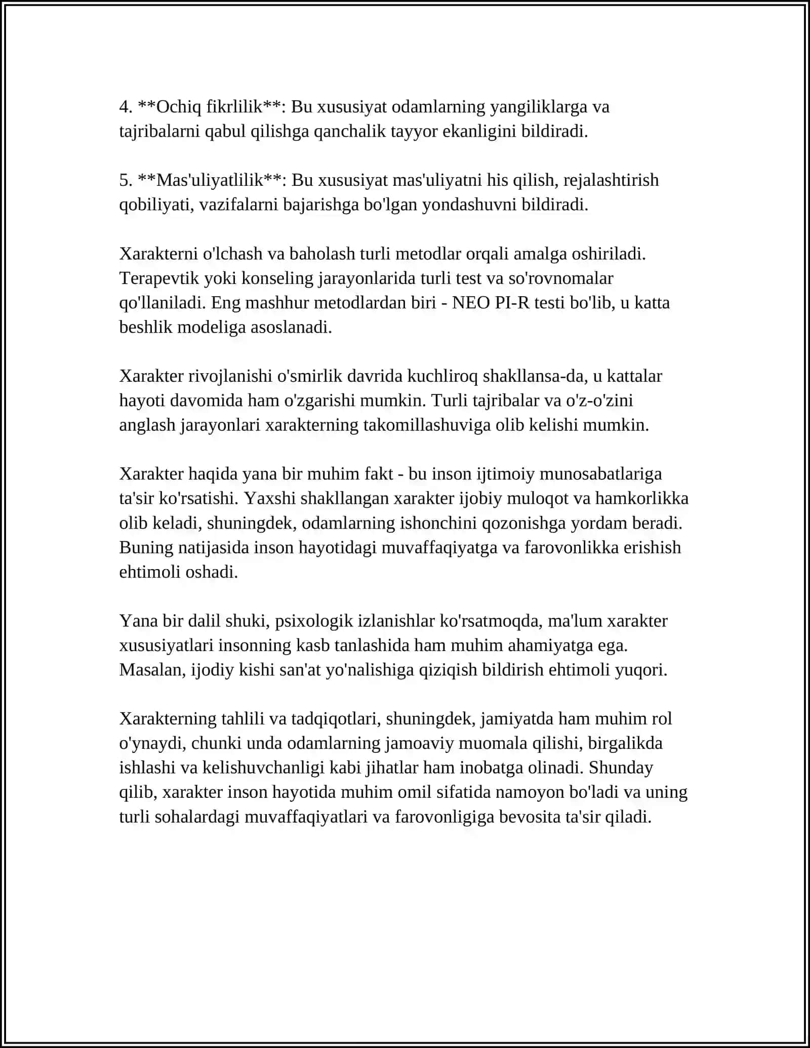 XARAKTER VA UNING SHAKLLANISHI 4