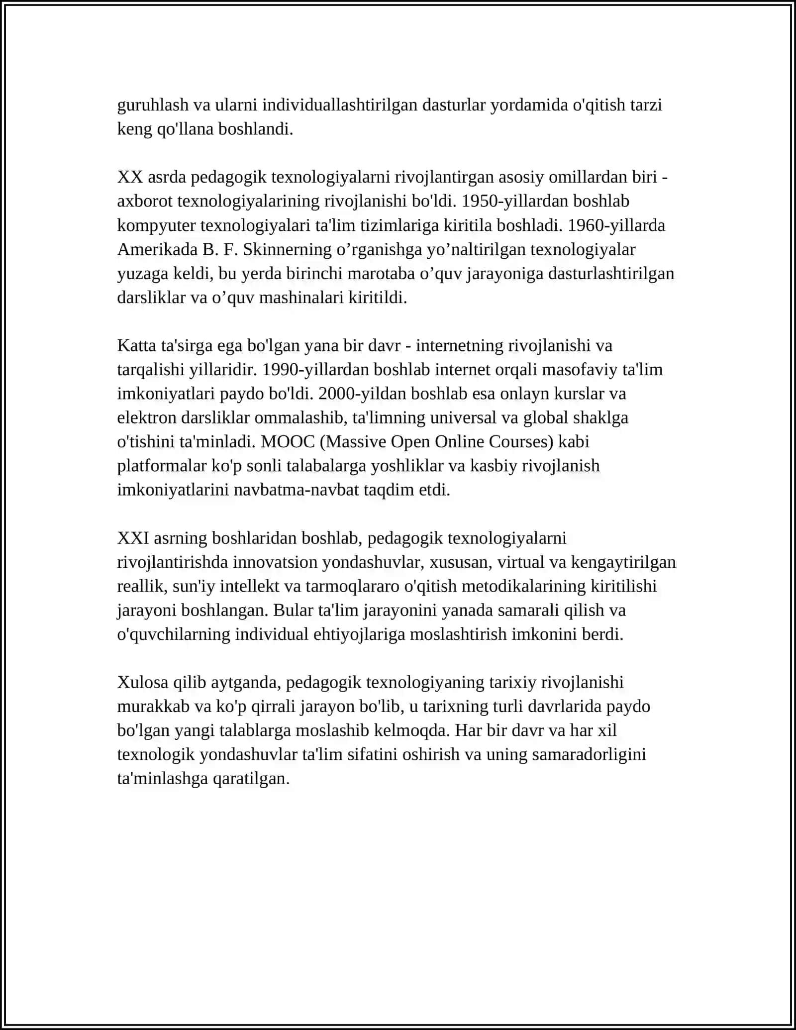 PEDAGOGIK OLIMLARNING "PEDAGOGIK TEXNOLOGIYA" TUSHUNCHASIGA TA'RIFLARI 4