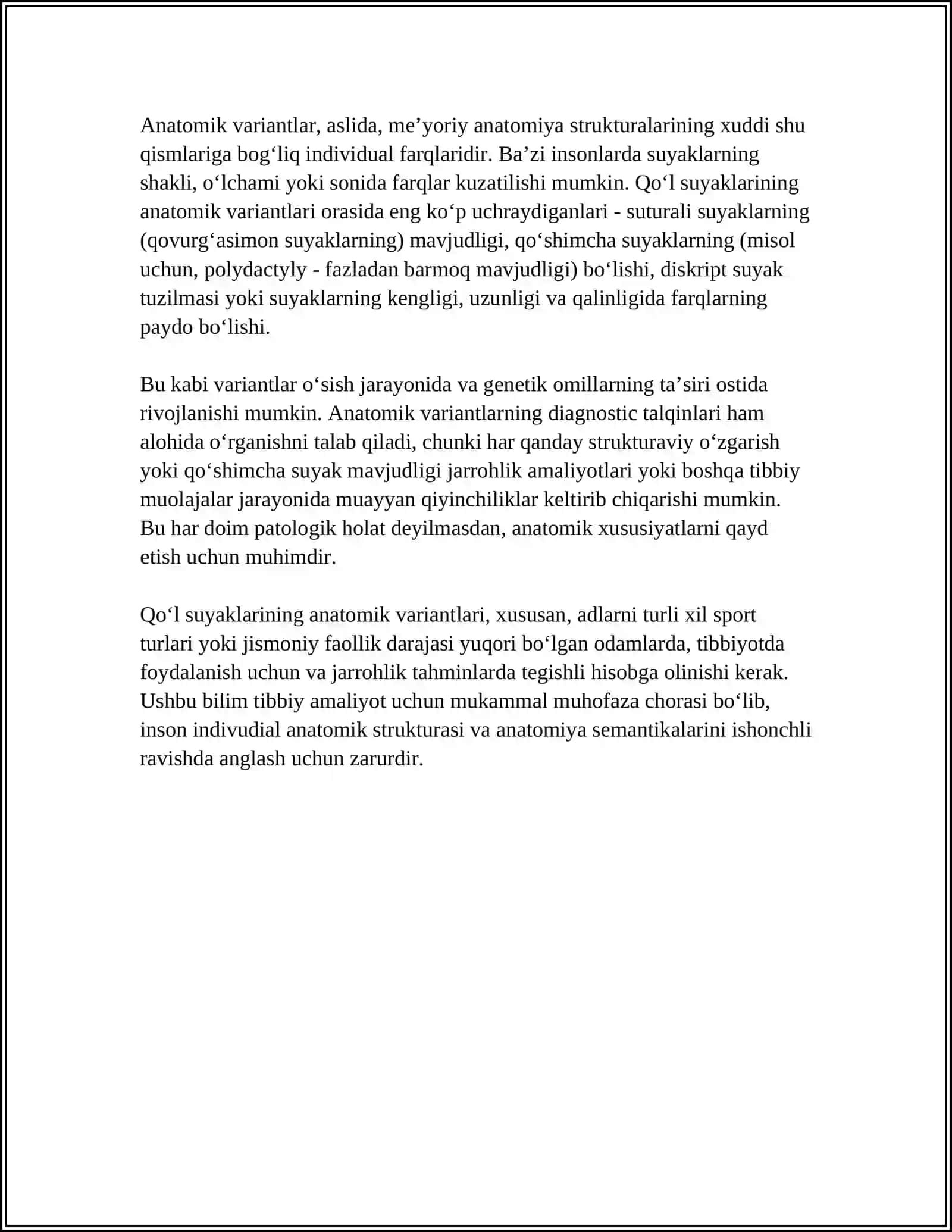 QO'L SUYAKLARINING VARIANTLI ANATOMIYASI 4