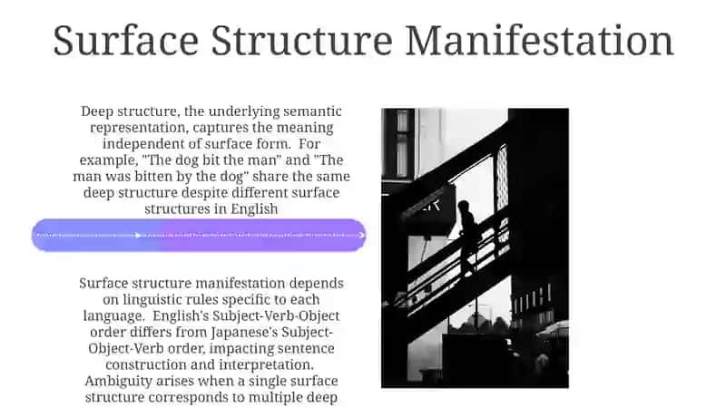 Deep and surface structure of the language 4