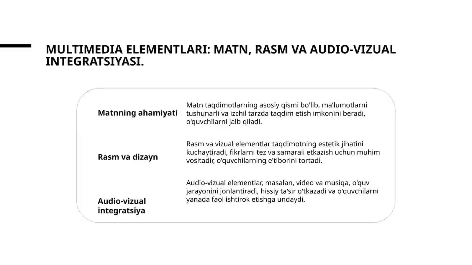 Multimedia taqdimotlar yaratish 4