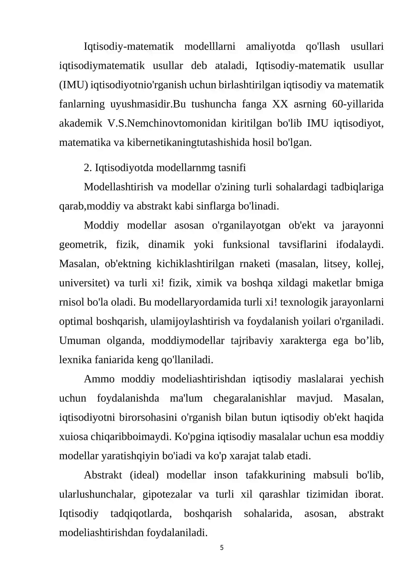 Ekonom etrik modellashtirish asoslari 4