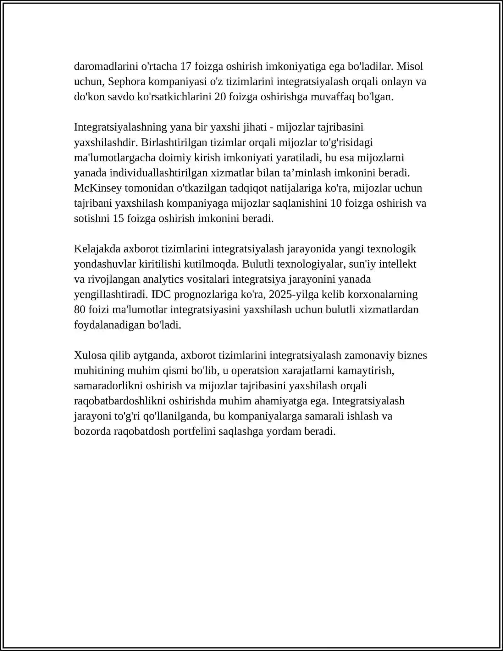 IQTISODIYOTDA AXBOROT TIZIMLARINING O'ZARO INTEGRATSIYASI 4