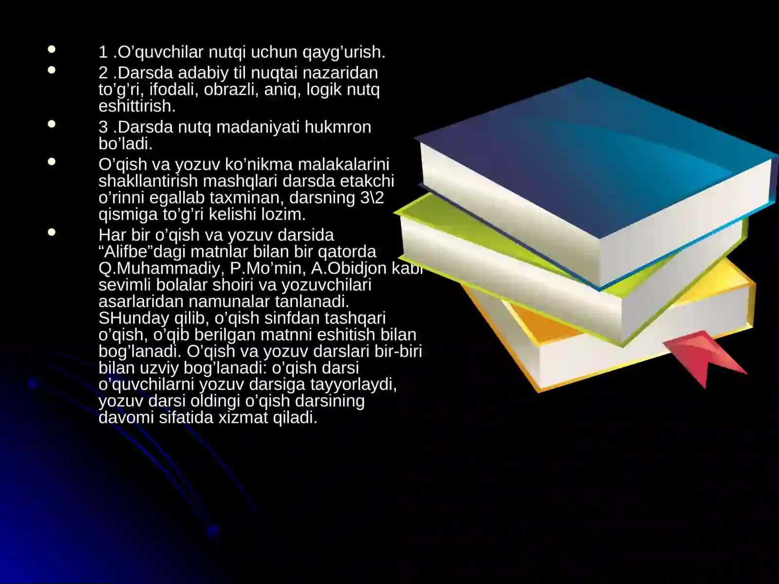 Savod o’rgatish davrida o’qish va yozuv darslari 4