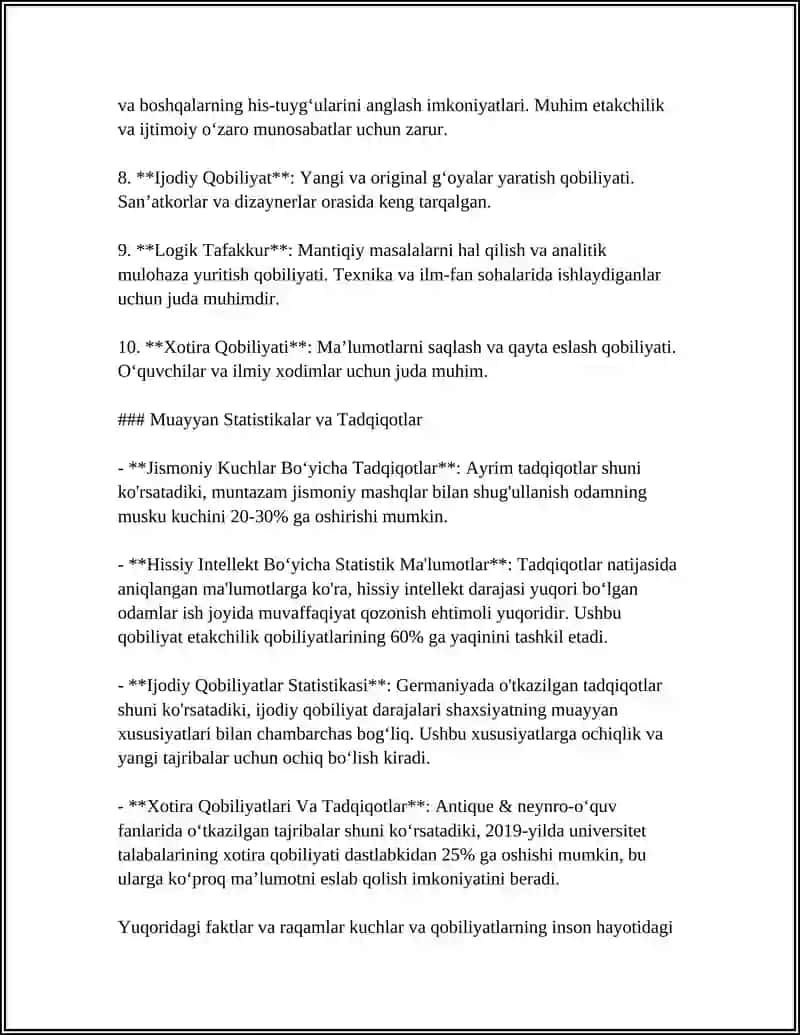 Kuch Qobiliyatlar va Ularni Rivojlantirish Usullari 4