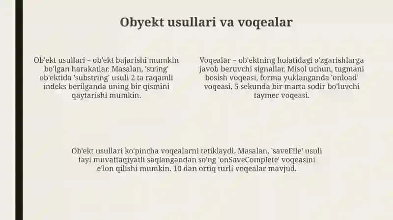 Obyektlar inspektori va yordam tizimi 4