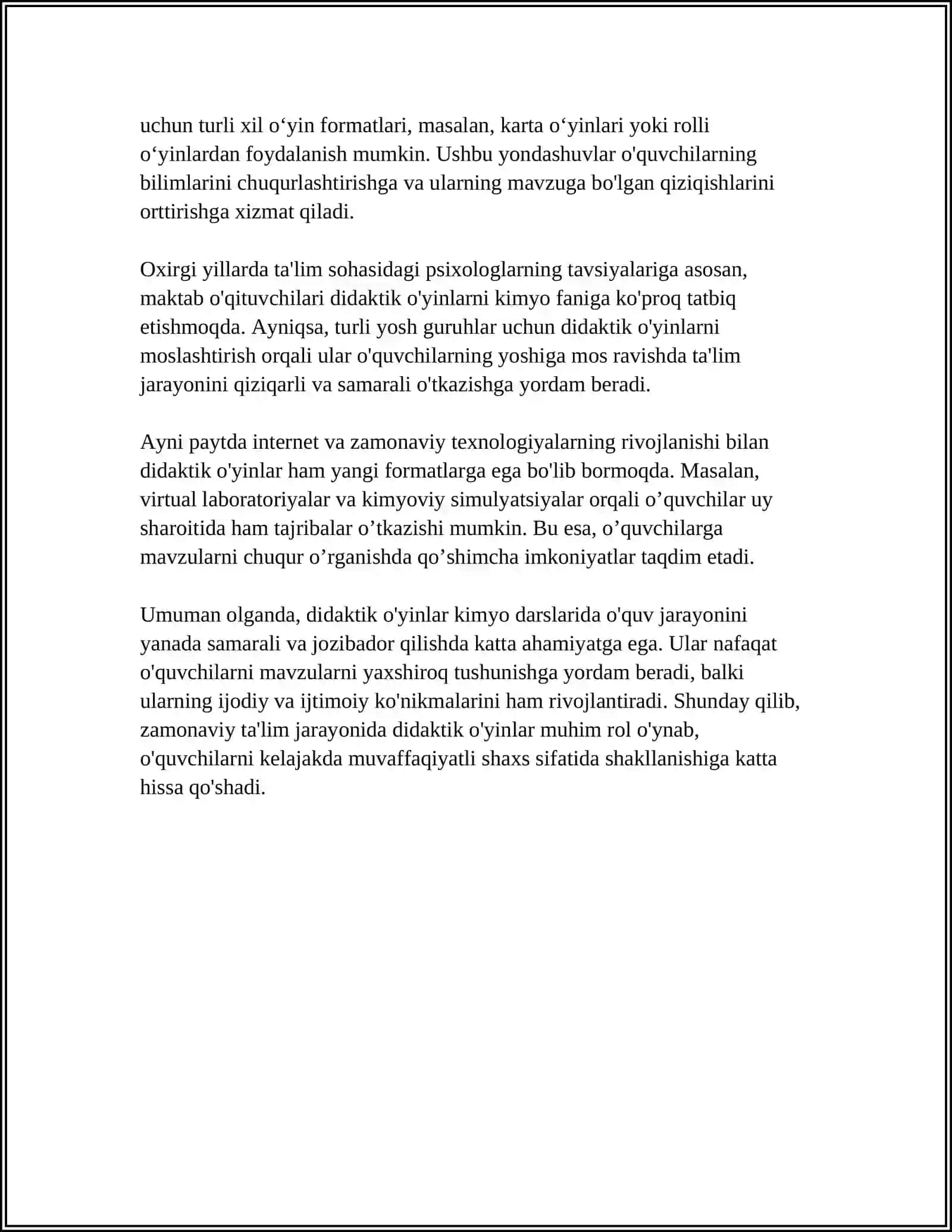 KIMYO DARSLARIDA DIDAKTIK OʻYINLARNI TASHKIL QILISH 4