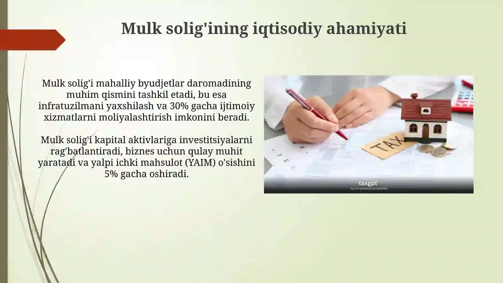 Jismoniy shaxslaring mol-mulkiga solinadigan soliq va uning iqtisodiy ahamiyati 4