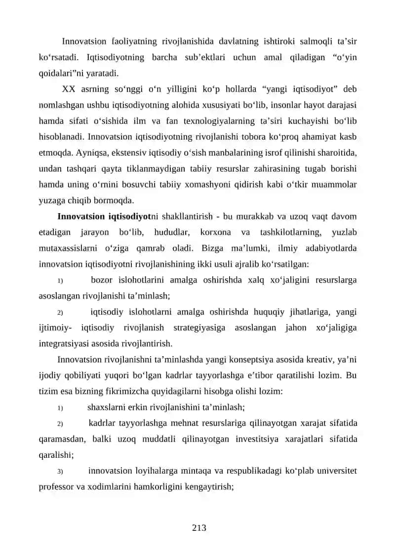 Innovatsion siyosat va fan-texnika taraqqiyotini davlat tomonidan qo‘llab-quvvatlash 4