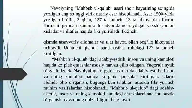 Alisher Navoiyning Mahbub-ul qulb asarining pedagogiktahlili 4