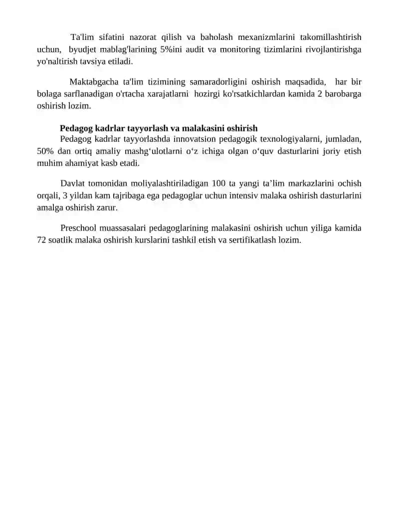 Maktabgacha ta'lim sifatini nazorat qilish va baholash tizimini takomillashtirish 4