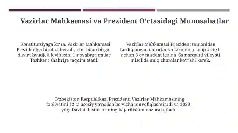 Vazirlar Mahkamasining Asosiy Vazifalari va Funktsiyalari 4