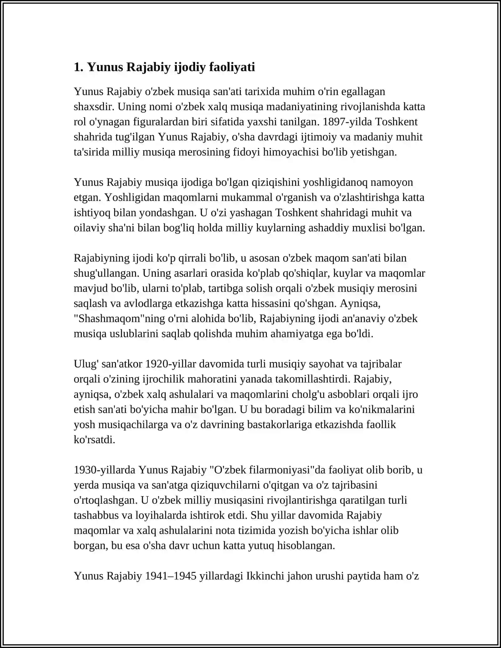 Yunus Rajabiy Ijodi Hamda Tomonidan Yozilgan Musiqali Drammalari 4