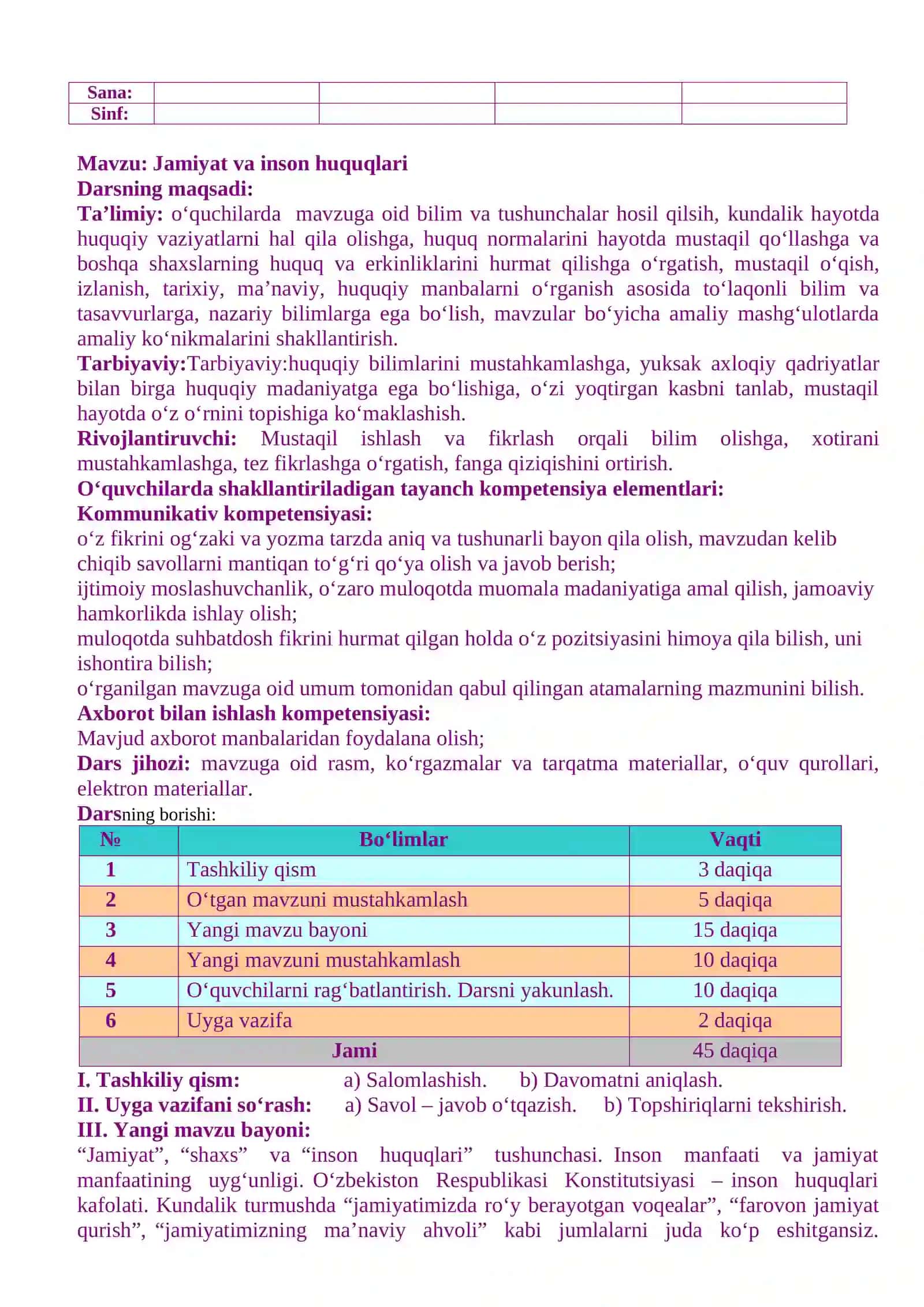 Dars Ishlanmalari "Tasdiqlayman" O'ibdo 4