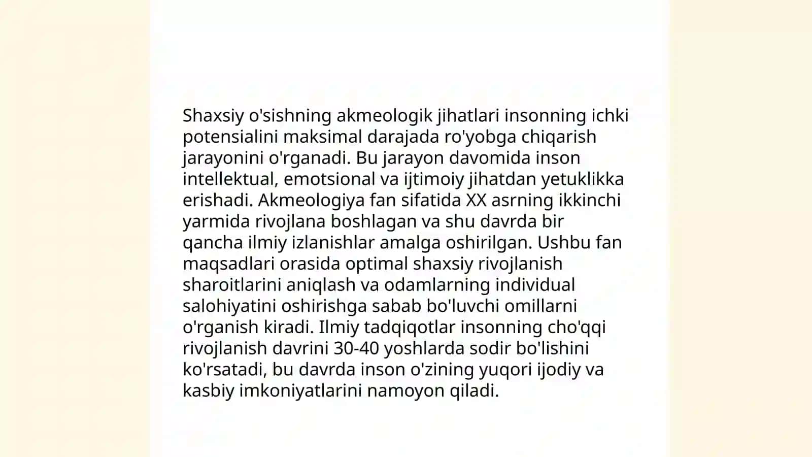 Insonni individ, shaxs va faoliyat subyekti sifatida akmeologik o'rganish 4