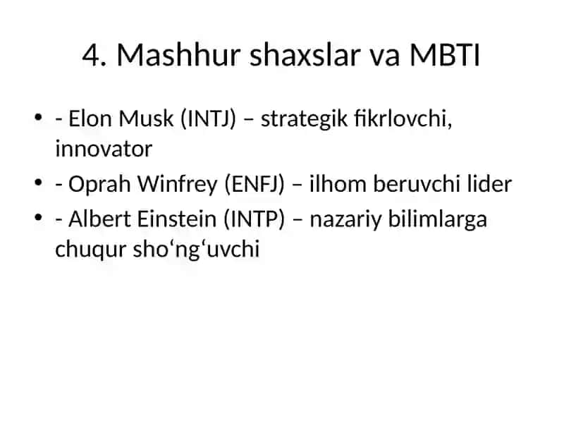 Shaxsiyat turlari va ularning xususiyatlari 4