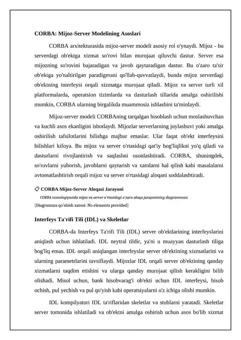 CORBA: Arxitektura va Asosiy Tushunchalar 4
