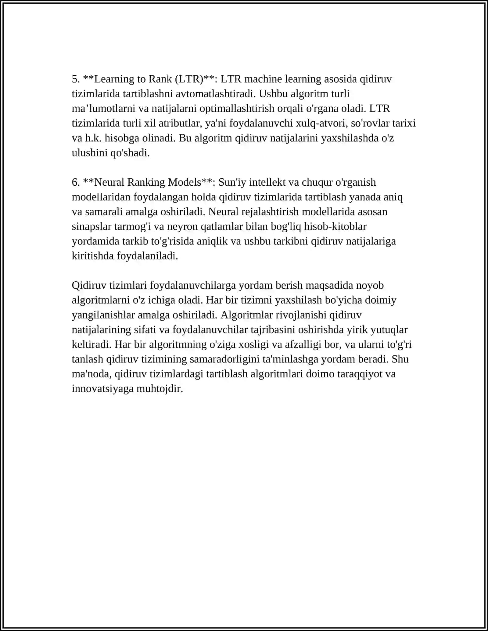QIDIRUV TIZIMLARIDA TARTIBLASH ALGORITIMLARINI SOLISHTIRISH 4