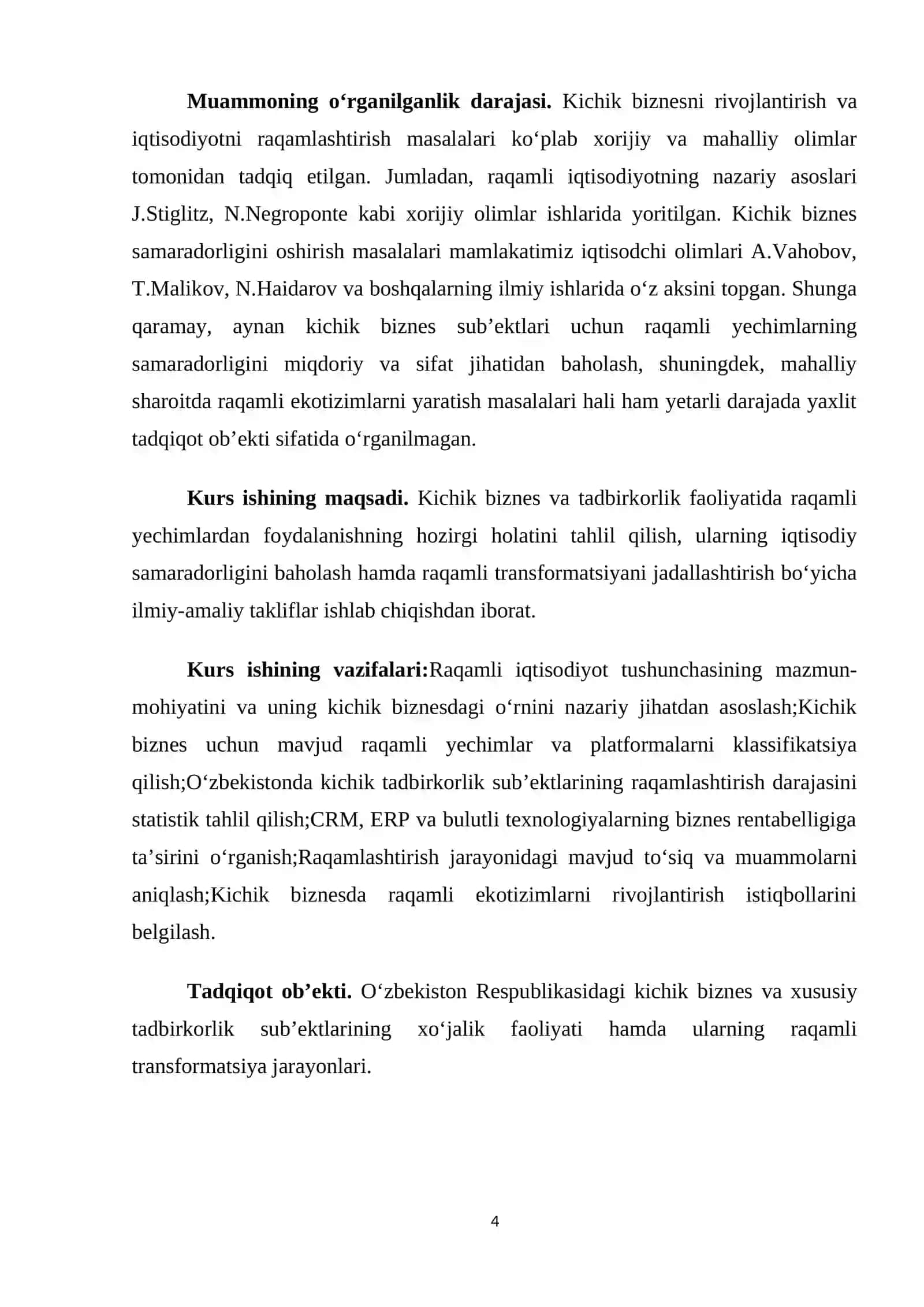 Kichik biznes va tadbirkorlikda raqamli yechimlardan foydalanish samaradorligi 4