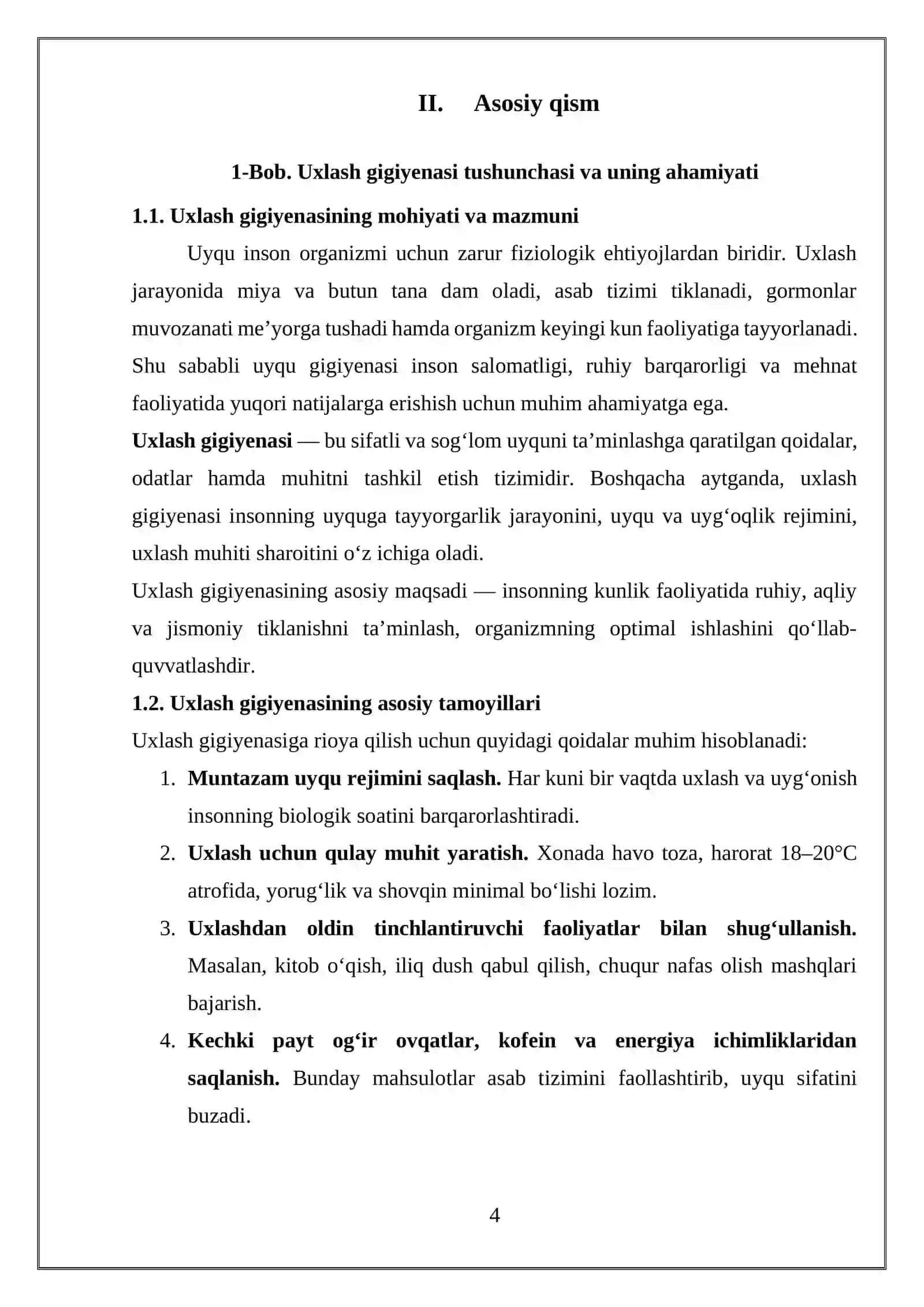 Uxlash gigiyenasi va vaqtni samarali boshqarish o'rtasidagi aloqadorligi 4