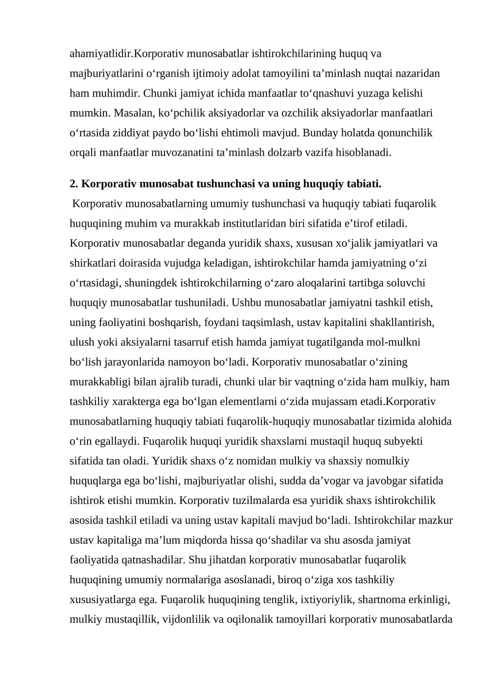 Korporativ munosabat ishtirokchilarining huquq va majburiyatlari 4