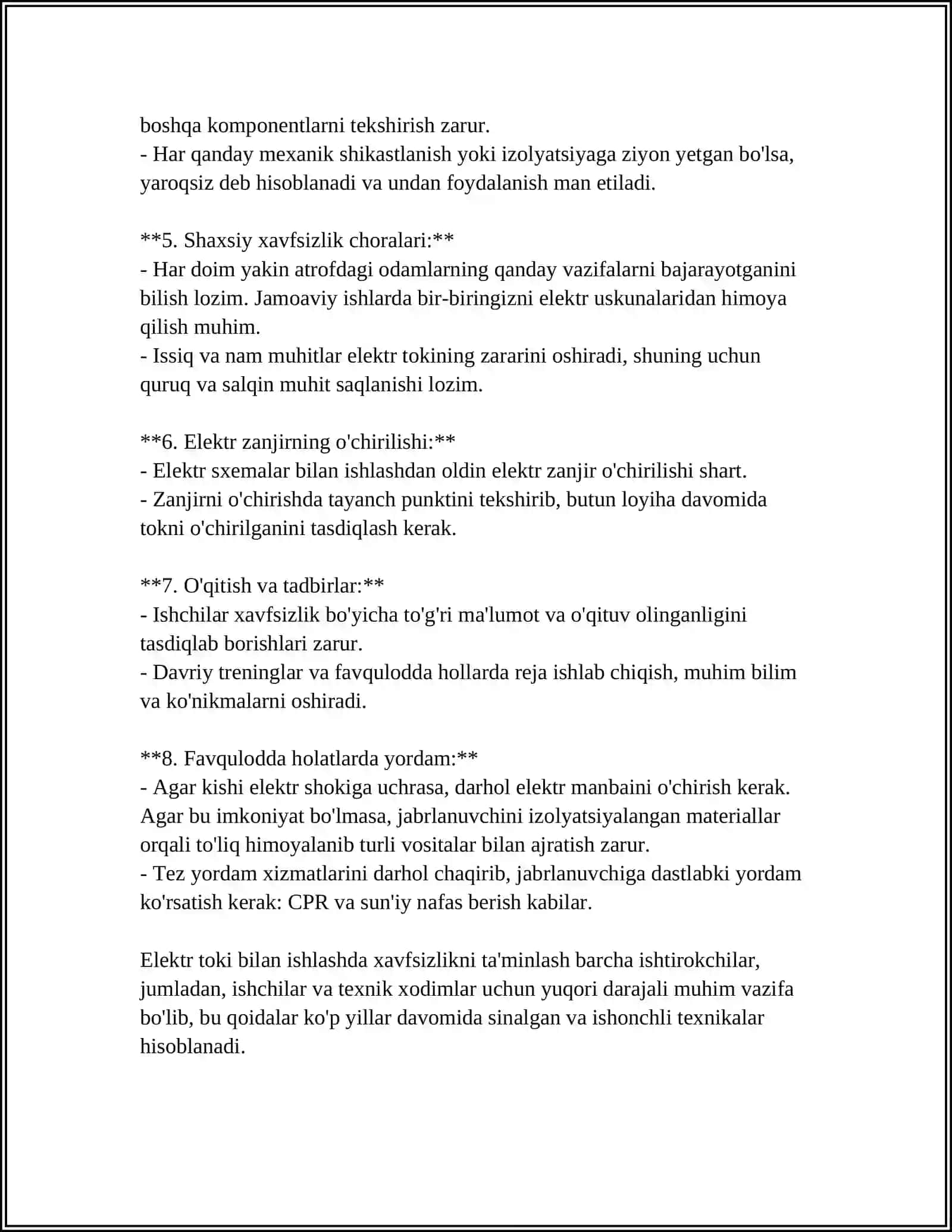 LABORATORIYA BINOLARI XONALARI VA ISH JOYLARIDA XAVFSIZLIK QOIDALARI 4