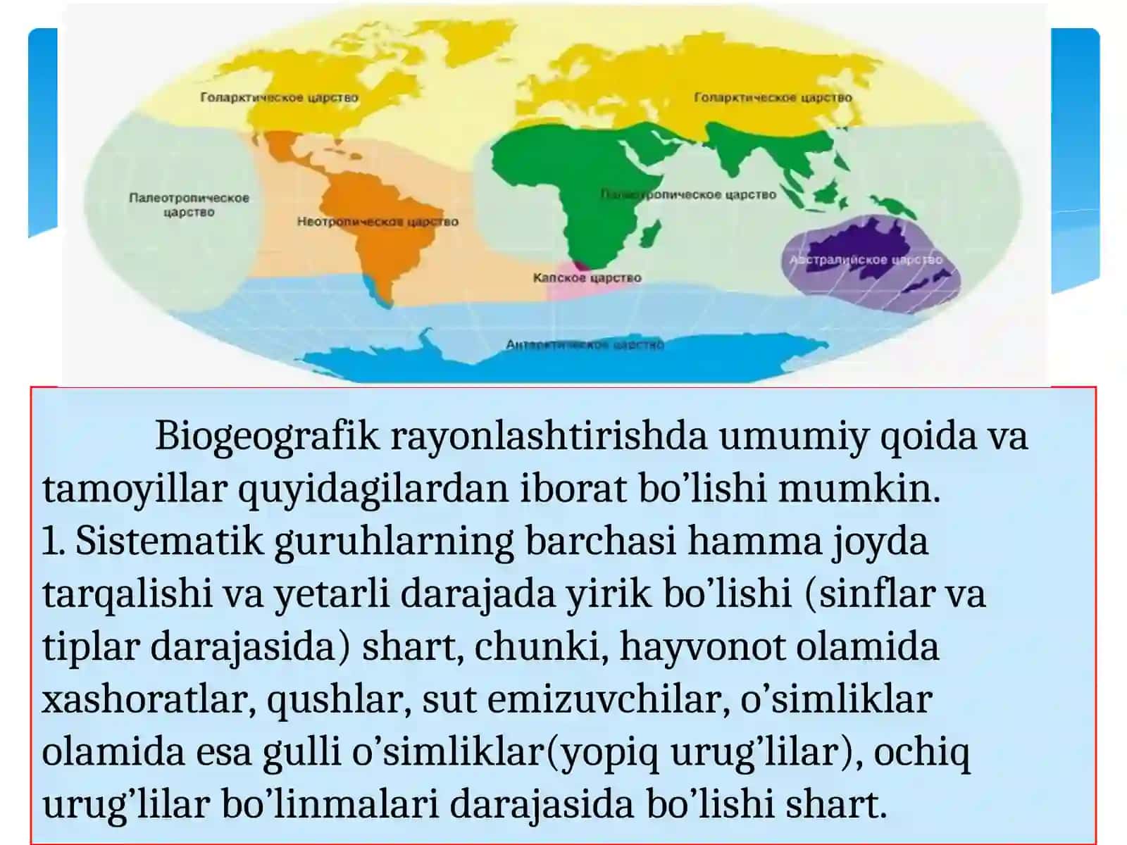 YER SHARINING QURUQLIK QISMINIFLORISTIK VA FAUNISTIK RAYONLARI 4