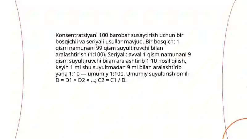 Konsentrlar 10,100,1000 bōyicha masalar yechish 4