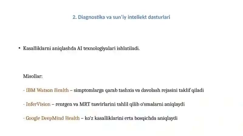 Tibbiyotmasalalariniyechishdaaxborottexnologiyalardasturiyta’minoti 4