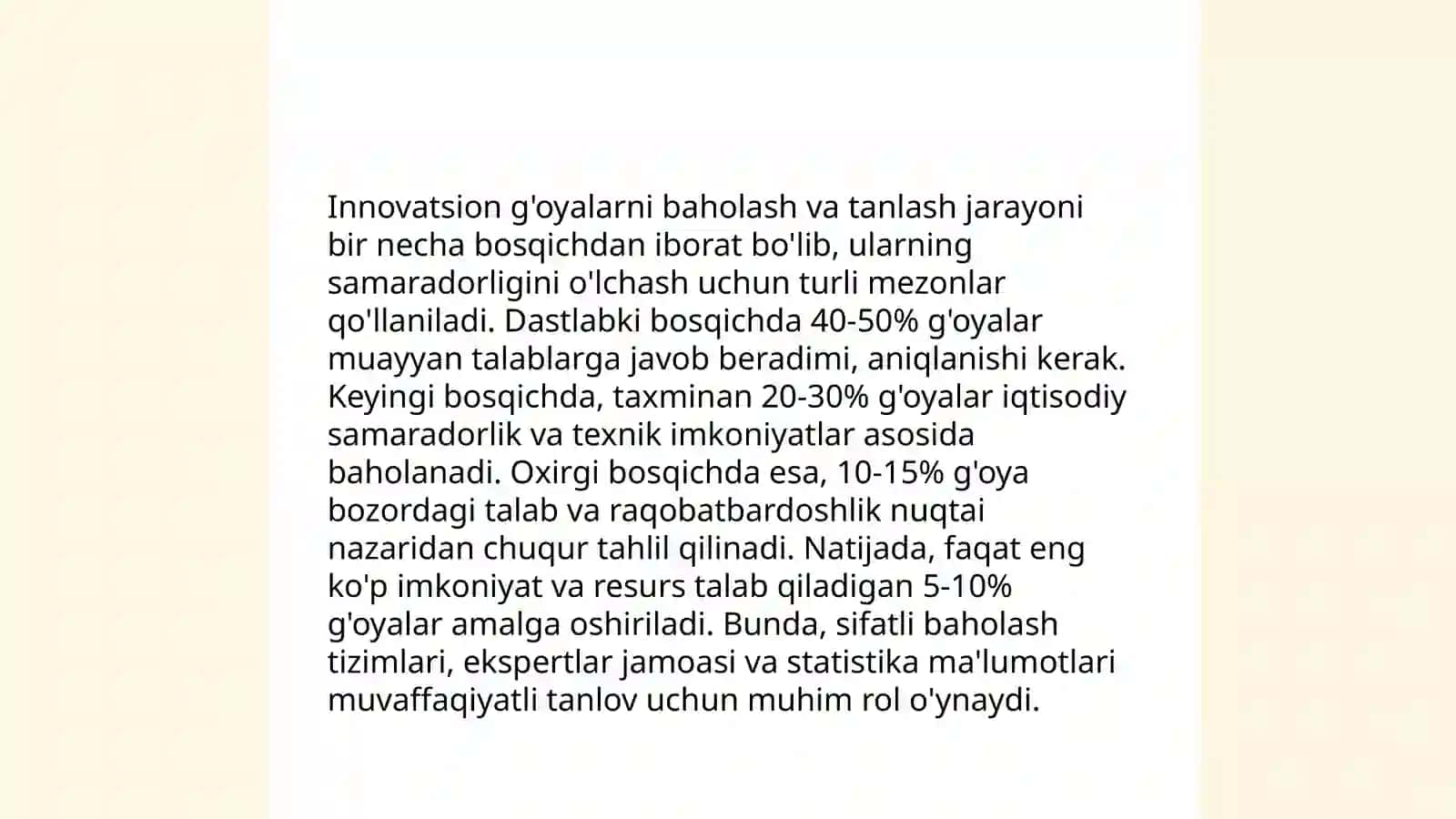 Korxonalardagi yangiliklar va innovatsiyalar portfelini shakllanishi 4