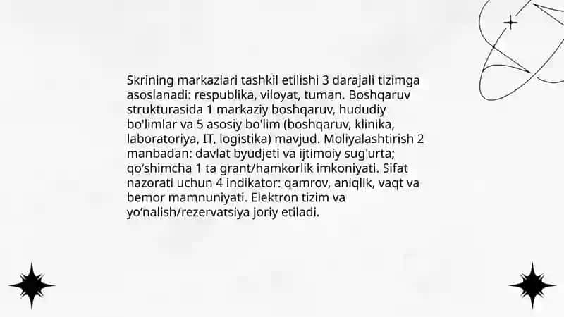 Oʻzbekistonda skrining markazlari faoliyati 4