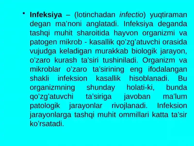 Umumiy infeksiya jarayonlari haqida tushuncha 4