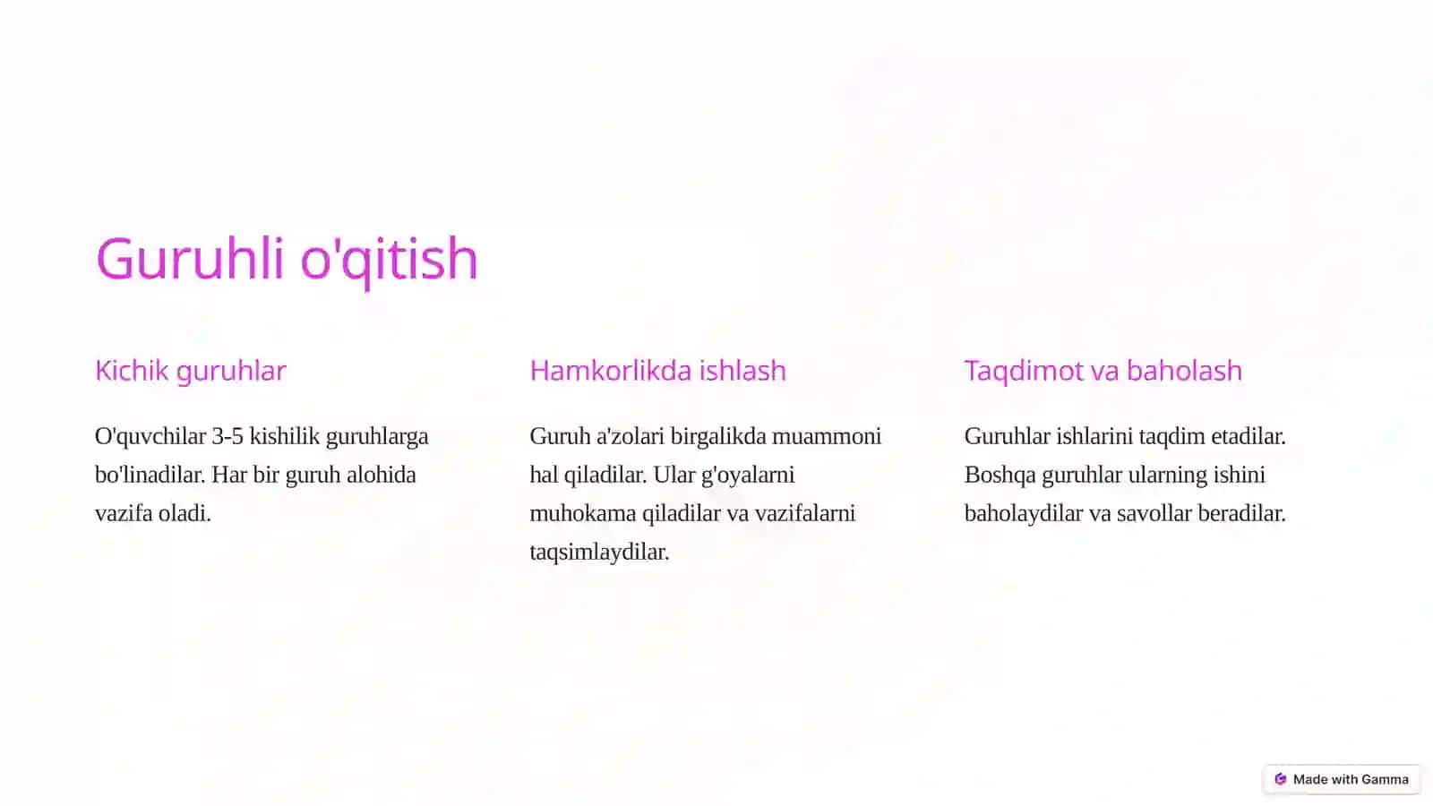 Texnologiya ta'limida o'qitishning shakl va metodlari 4