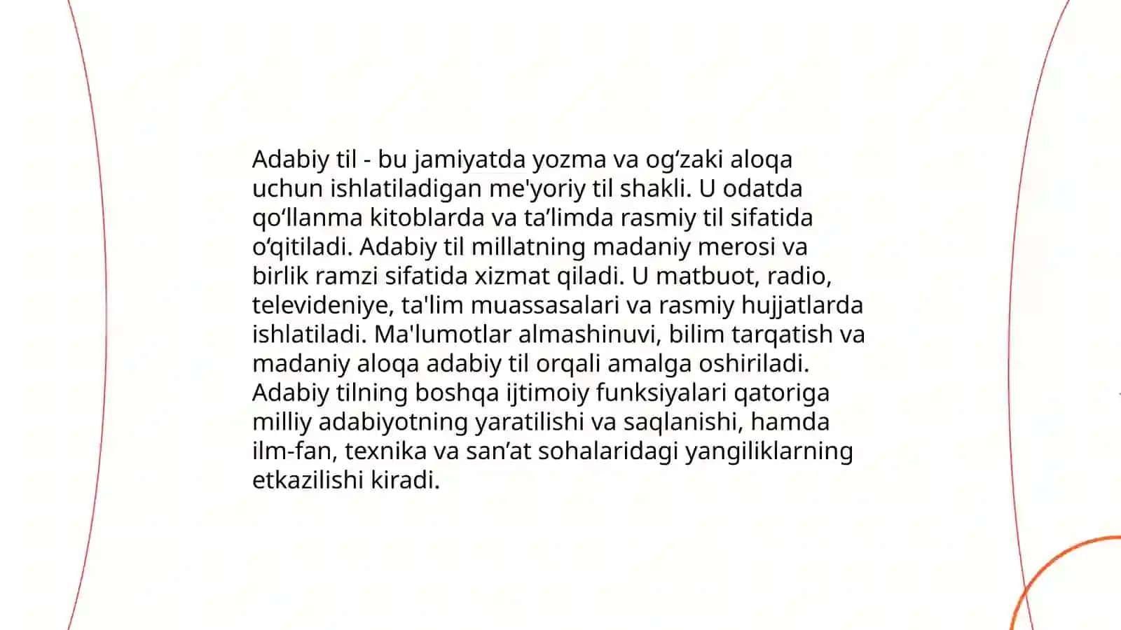 Hozirgi o'zbek adabiy tili fanining maqsadi va vazifalari 4