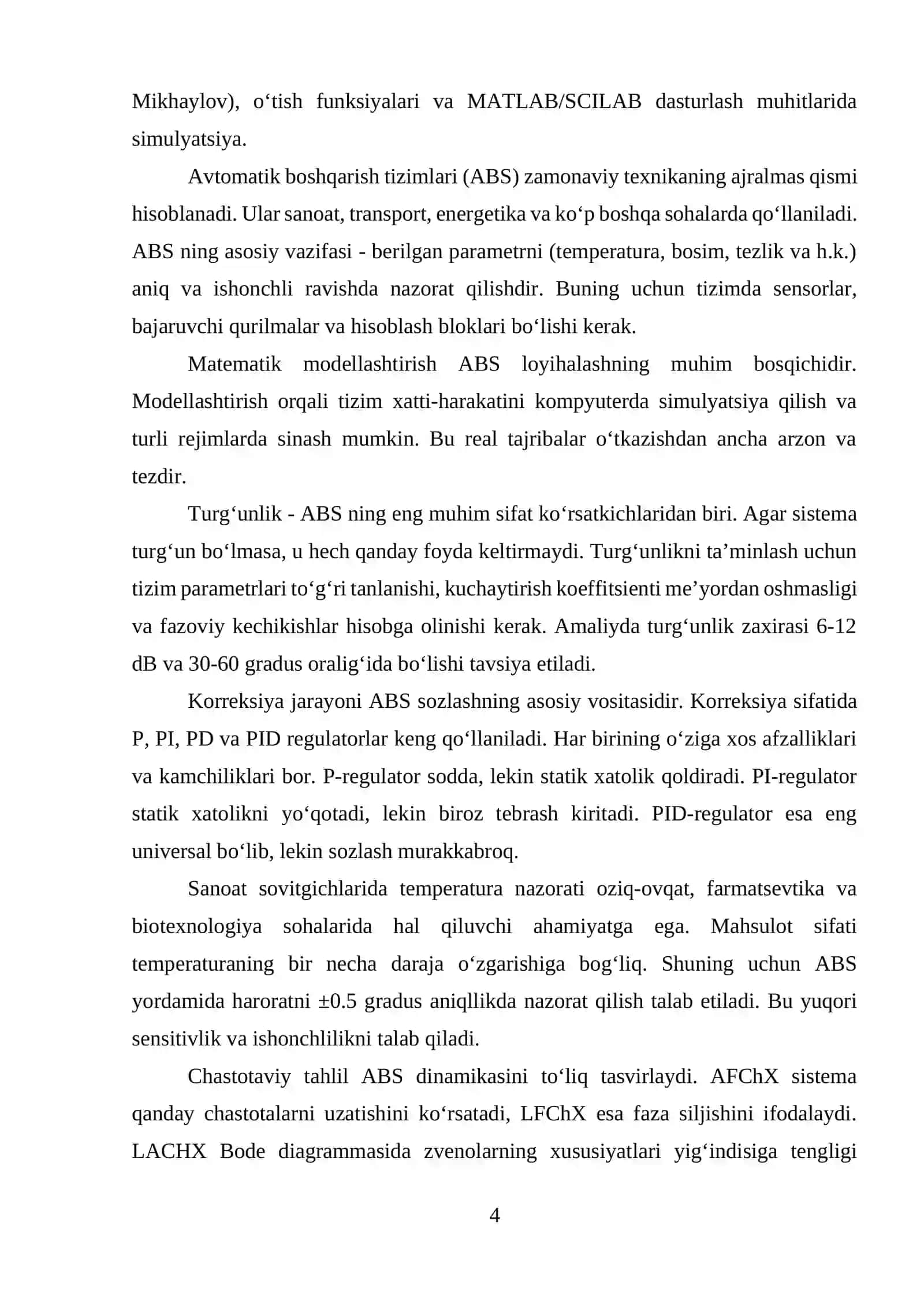 “Sovutgichda temperaturani ABTning turg‘unligini tahlil qilish” Kurs ishi 4